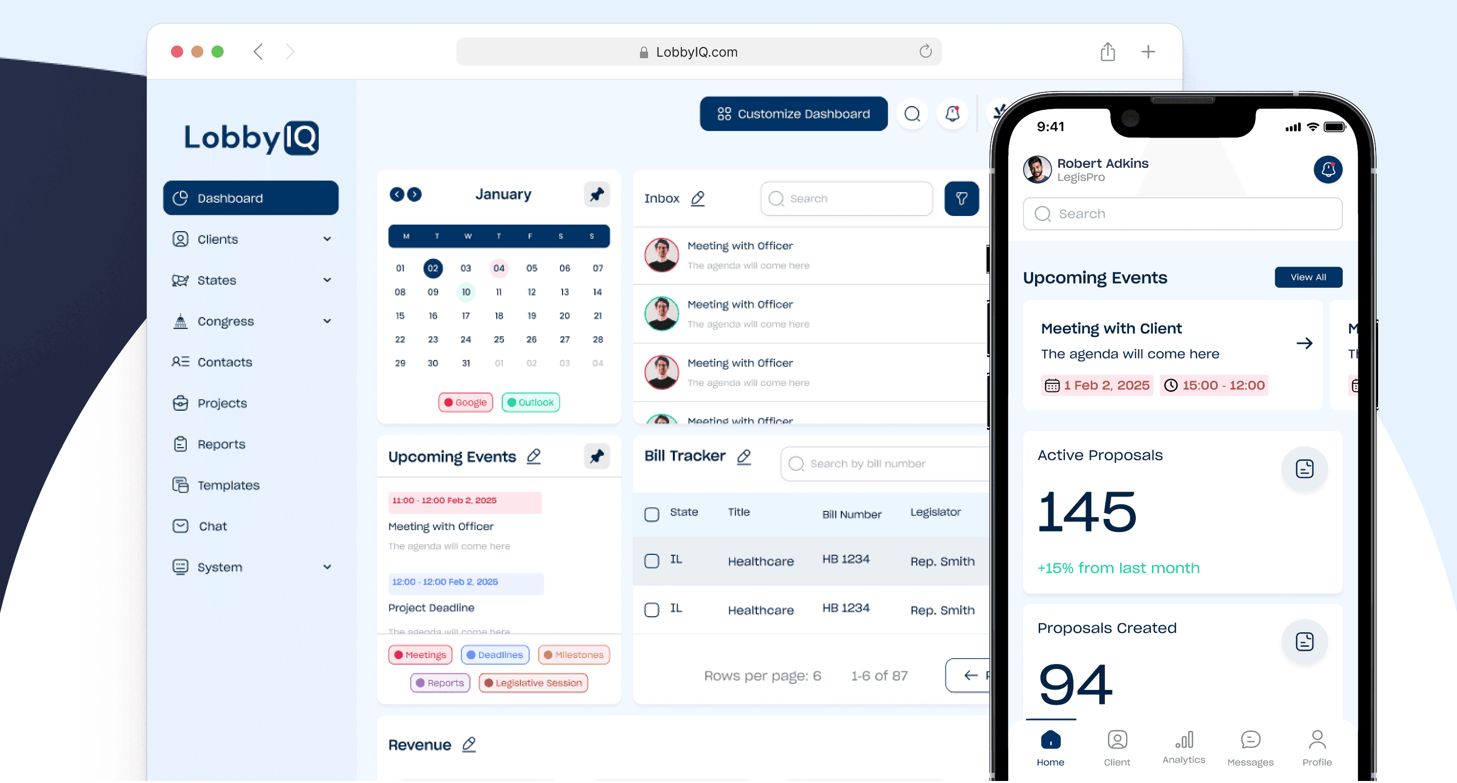 LobbyIQ Dashboard Preview